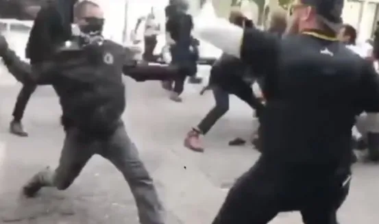 Antifa Protester Gets Knocked Out With A Turbo Punch After Hitting A Man With A Baton During A Brawl!