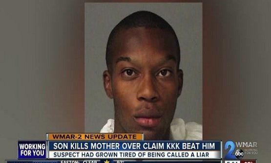 A Millersville man is charged with murder for beating his mother to death in an argument over the Ku Klux Klan