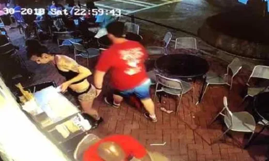 Waitress Takes Disrespectful Pervert Down For Grabbing Her as He Walked By!