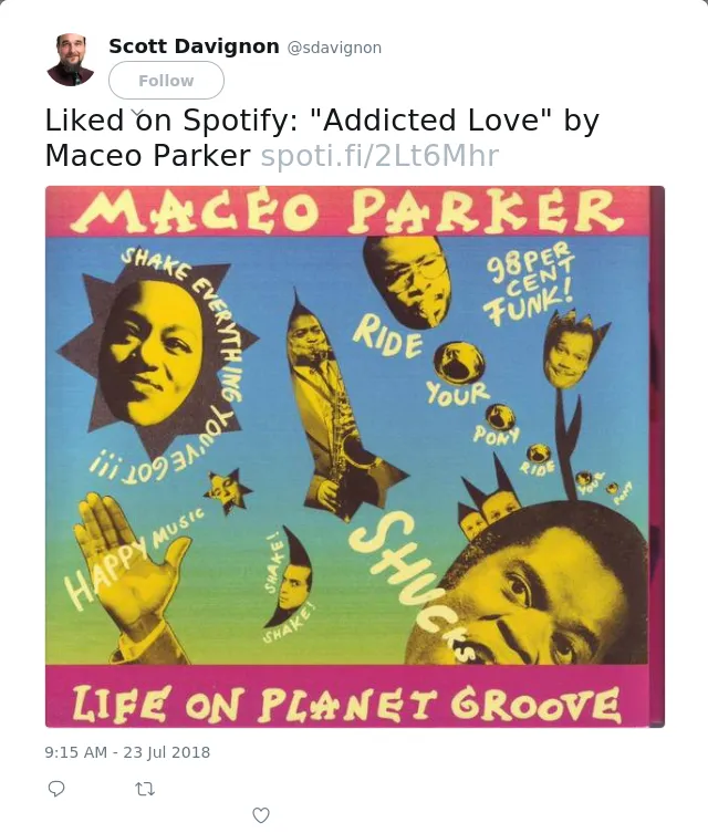 Liked on Spotify: "Addicted Love" by Maceo Parker