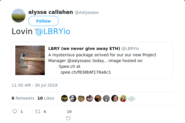 RT @Aalyssaoc: Lovin @LBRYio