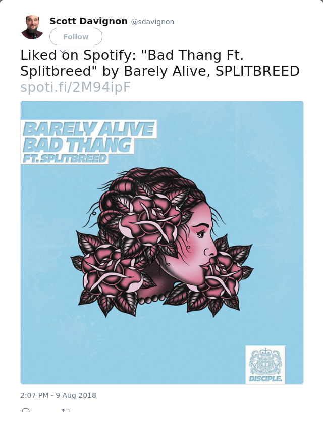 Liked on Spotify: "Bad Thang Ft. Splitbreed" by Barely Alive, SPLITBREED