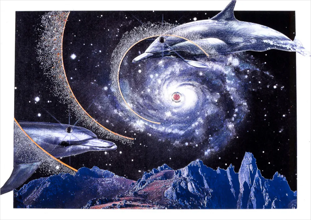 Dolphin Magic. Art. Collage. Photography.