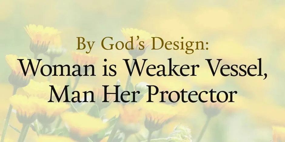 💥By God's Design: Woman is Weaker Vessel, Man Her Protector.💥