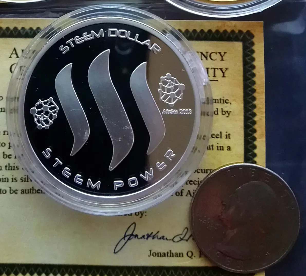 Announcing the winner of the fabulous silver plated zinc steem coin!