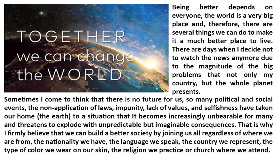 Together we can make a difference in the world