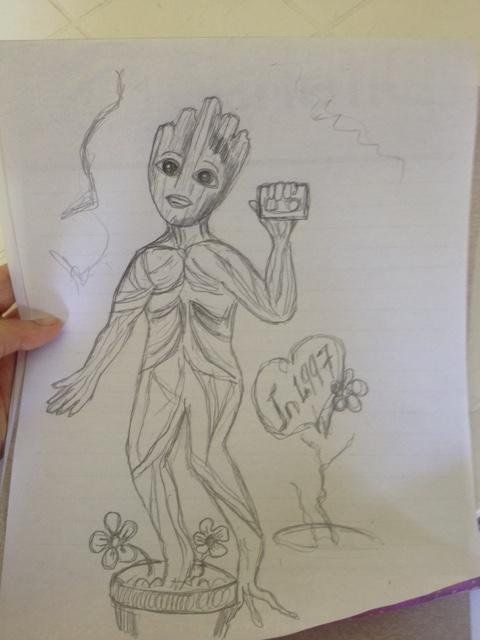 Baby groot with peter's tape!!