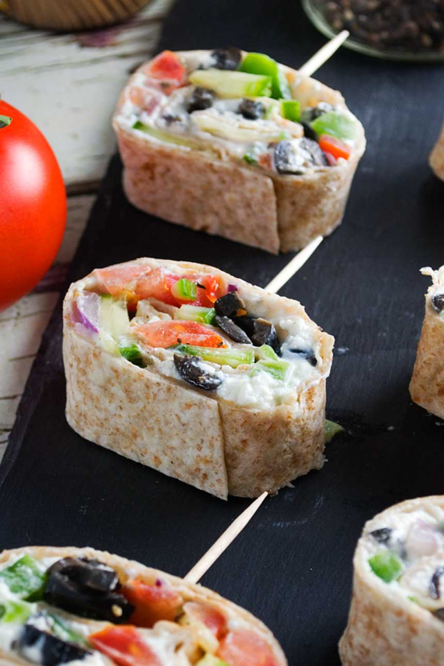 GREEK TORTILLA PINWHEELS