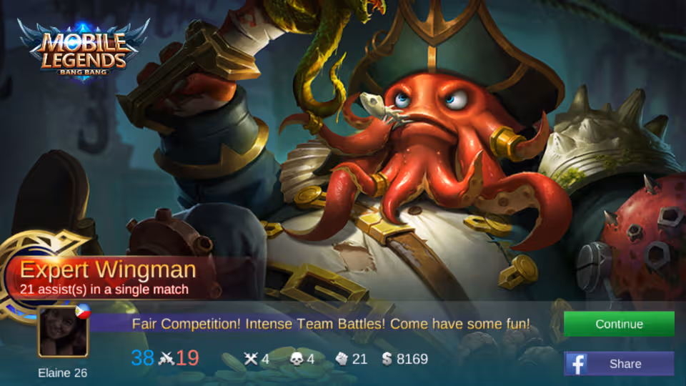 Playing mobile legends 