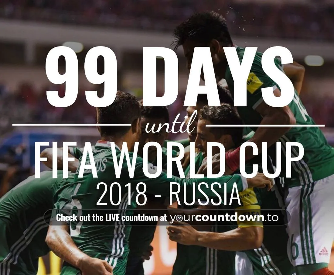 Russia 99 days left in the World Cup