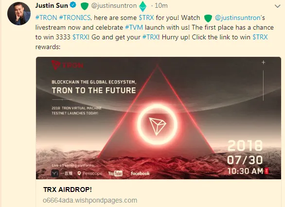 Free TRON - TRX VM Launch!