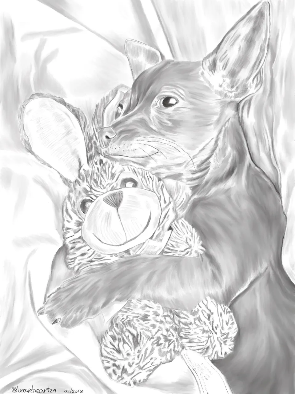 Original Drawing - "Chester" Fried Chicken - Chihuahua/Dachshund X 