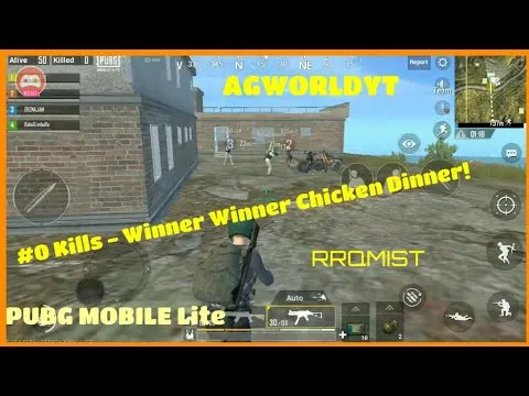0 KILLS WINNER WINNER CHICKEN DINNER | PUBG MOBILE LITE | AGWORLDYT