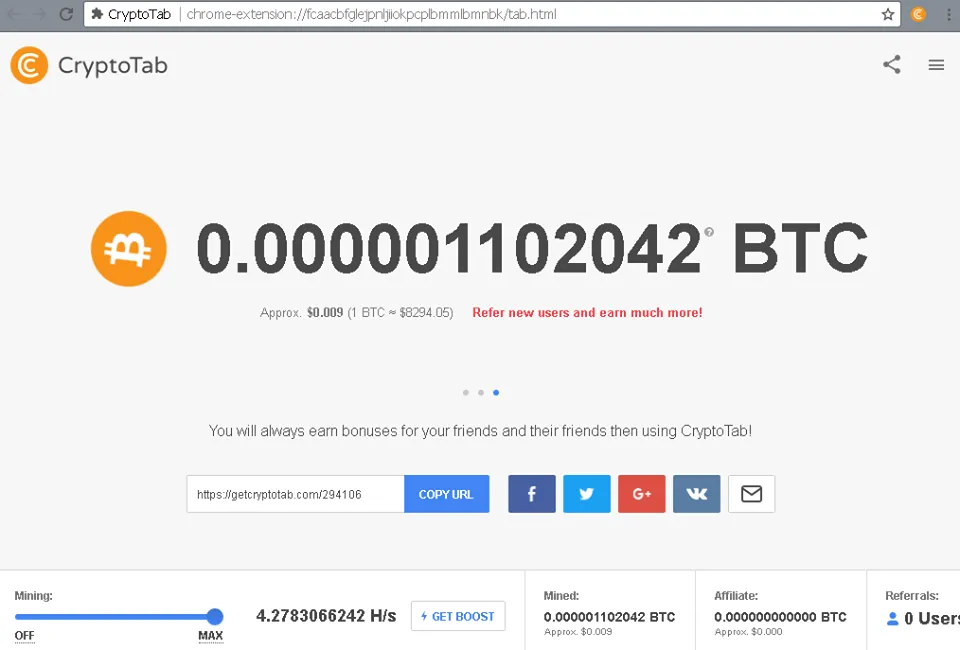 Free Bitcoin. Add this extension to your Google Chrome browser