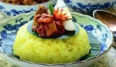 how to make nasi kunyit sumatera (rice turmeric /typical indonesian food)