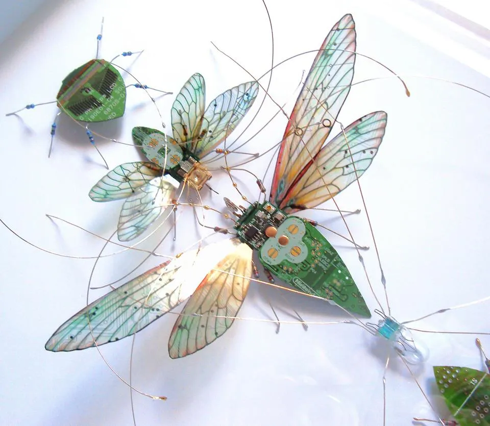 A Graceful Insect Sculptures Constructed: - "From Recycled Computer Circuit Board"