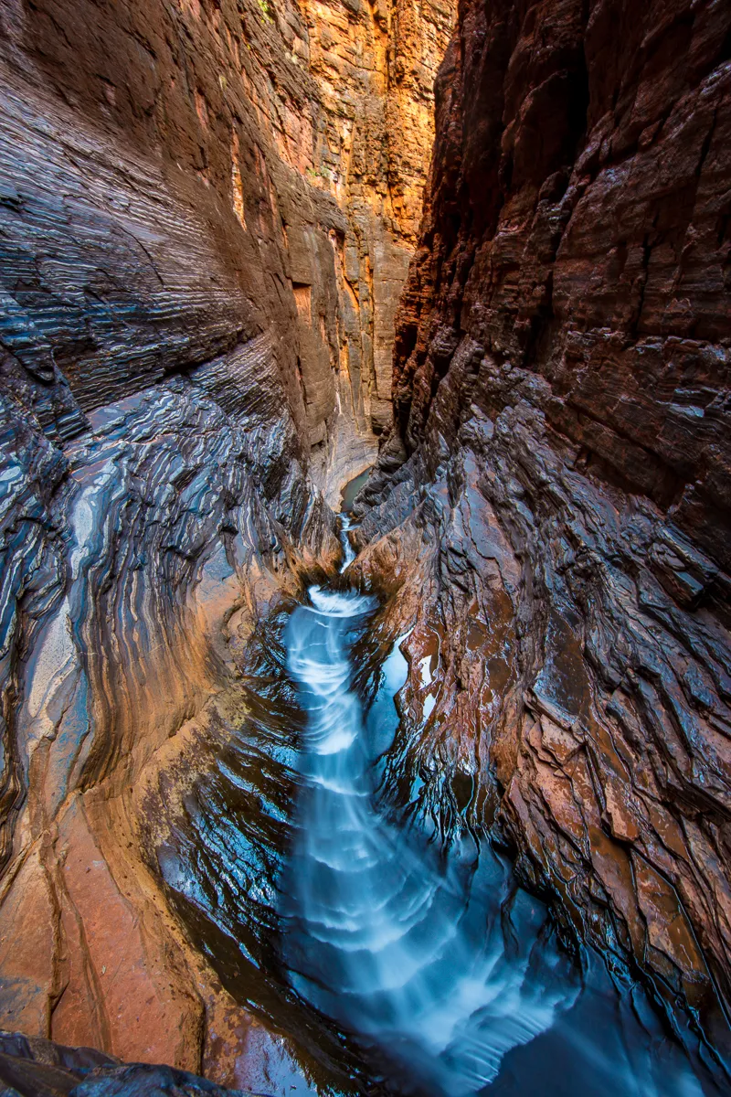Looking down the chute
