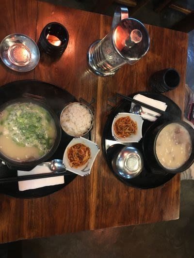 Beef tongue soup with rice