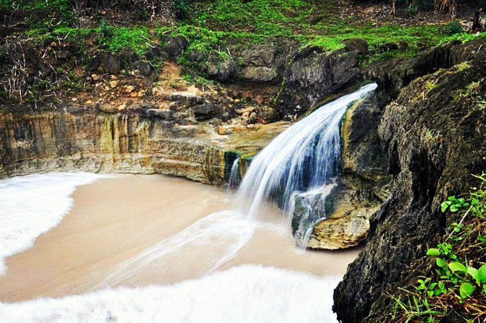 Banyu Tibo Beach Waterfall (Pacitan, Central Java)