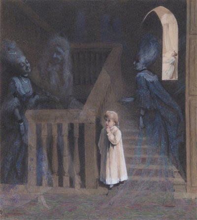 A guest on the staircase