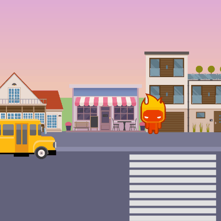 CARTOON GIF IN THE CITY OF LITTLE MONSTER