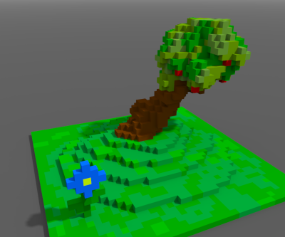 My first voxel creation! - Small field voxel art