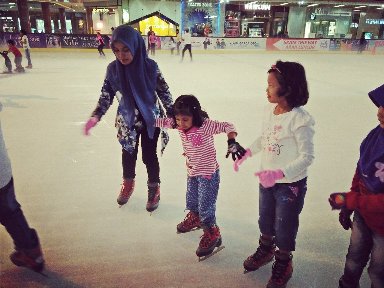 Visiting and playing ice scating