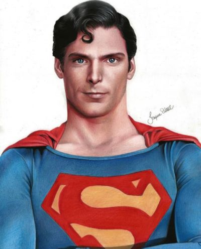 Drawing of Superman (Christopher Reeve) - DC Comics