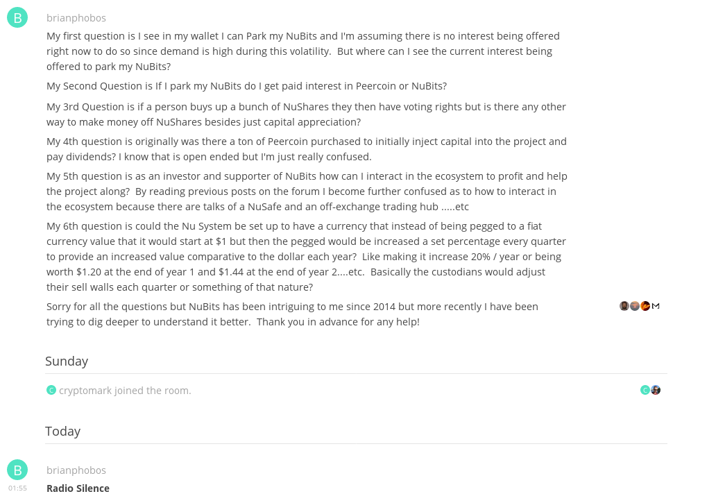 I Asked These Question In The NuBits Chat Room