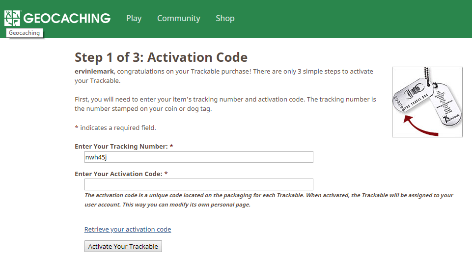 How To Activate Geocaching Trackable