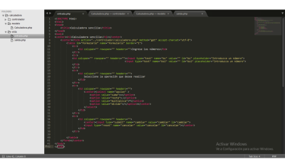 PHP calculadora básica (Modelo Vista Controlador MVC)