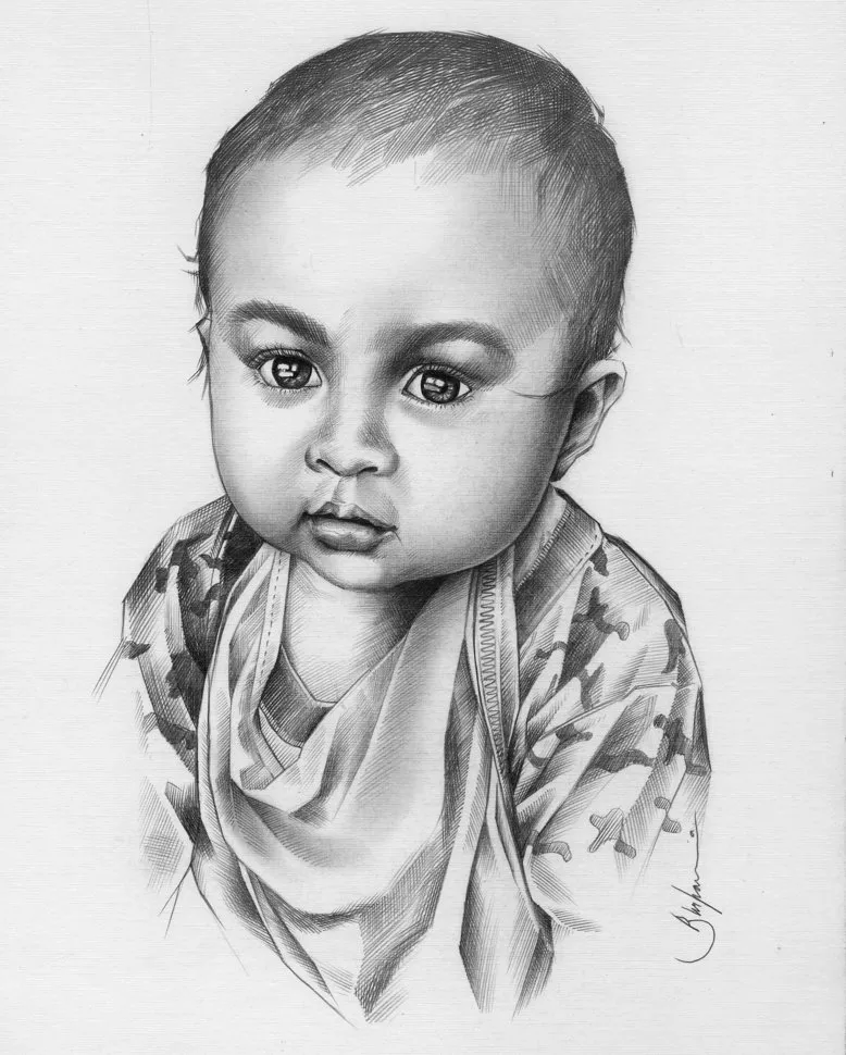 Pencil Art a baby's picture 