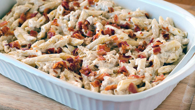 THE BEST CHICKEN BACON RANCH CASSEROLE