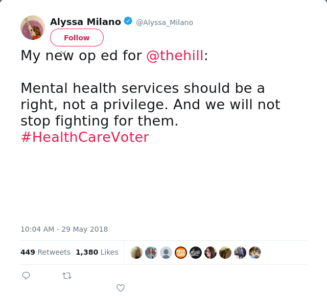 My new op ed for @thehill:

Mental health services should be a right, not a privilege. And we will not stop fightin…