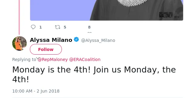 @RepMaloney @ERACoalition Monday is the 4th! Join us Monday, the 4th!