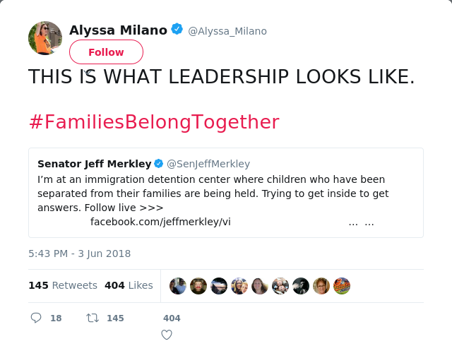 THIS IS WHAT LEADERSHIP LOOKS LIKE. 

#FamiliesBelongTogether