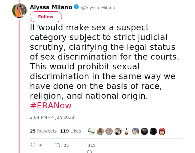 It would make sex a suspect category subject to strict judicial scrutiny, clarifying the legal status of sex discri…