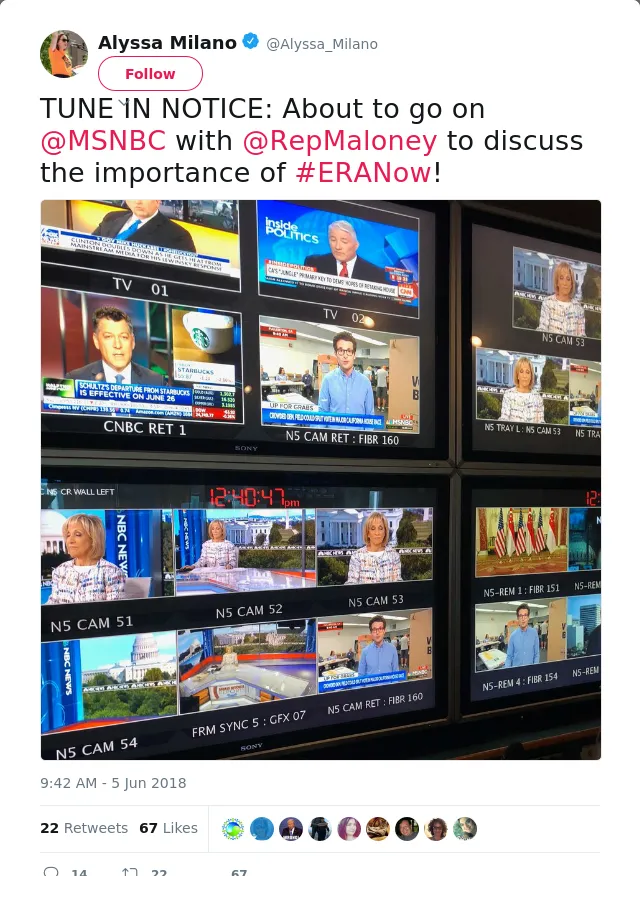 TUNE IN NOTICE: About to go on @MSNBC with @RepMaloney to discuss the importance of #ERANow!