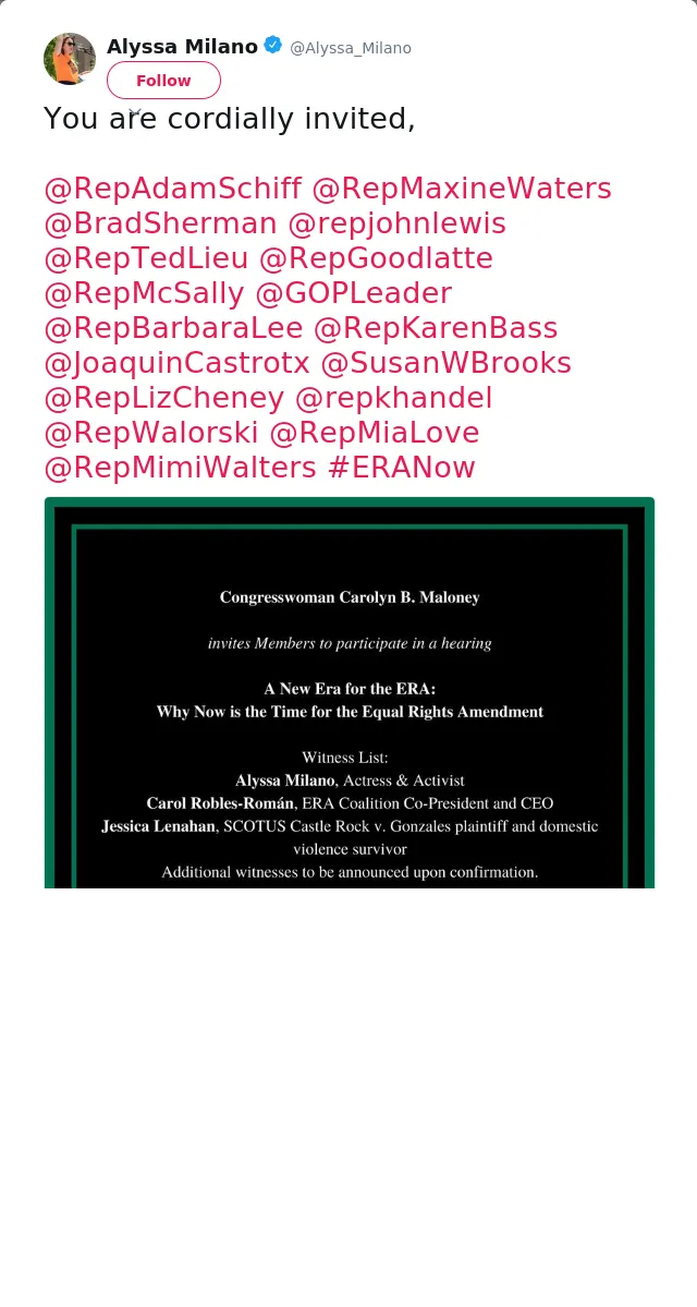You are cordially invited, 

@RepAdamSchiff @RepMaxineWaters @BradSherman @repjohnlewis @RepTedLieu @RepGoodlatte…