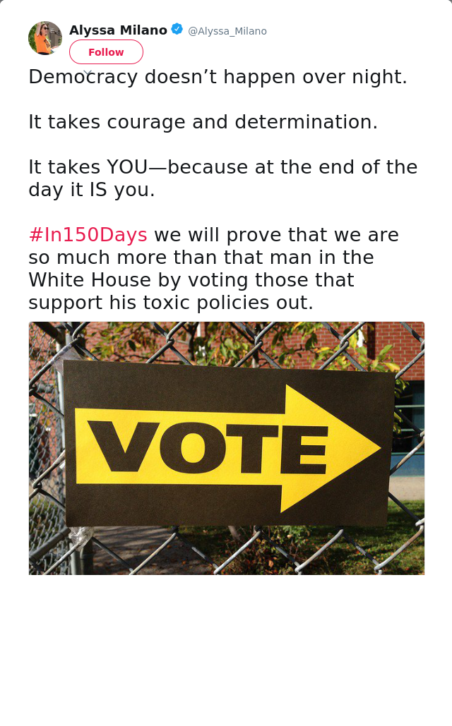 Democracy doesn’t happen over night. 

It takes courage and determination. 

It takes YOU—because at the end of the…