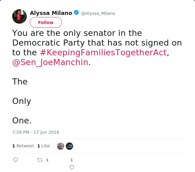 You are the only senator in the Democratic Party that has not signed on to the #KeepingFamiliesTogetherAct,…