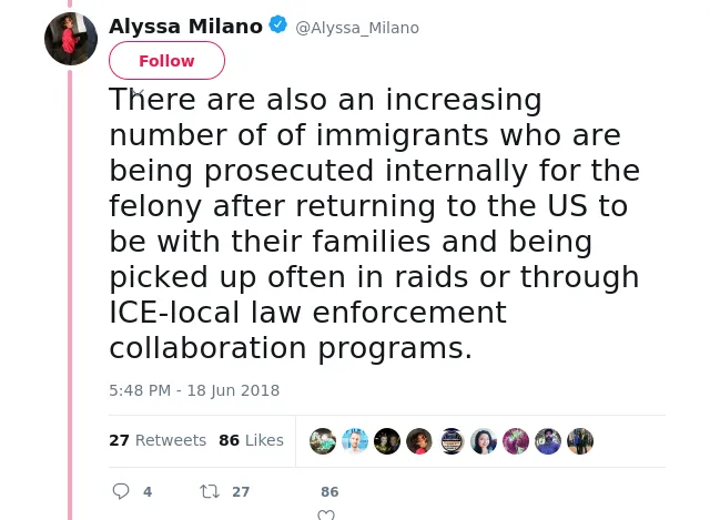 There are also an increasing number of of immigrants who are being prosecuted internally for the felony after retur…