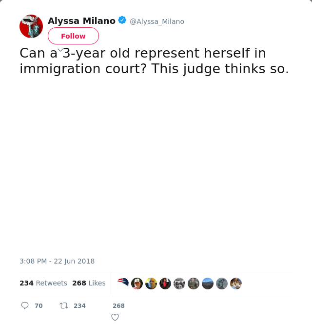Can a 3-year old represent herself in immigration court? This judge thinks so.