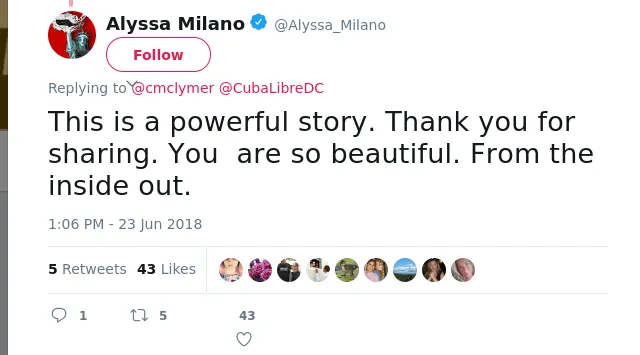 @cmclymer @CubaLibreDC This is a powerful story. Thank you for sharing. You  are so beautiful. From the inside out.