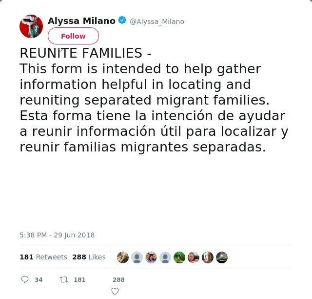 REUNITE FAMILIES - 
This form is intended to help gather information helpful in locating and reuniting separated mi…