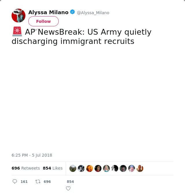 🚨 AP NewsBreak: US Army quietly discharging immigrant recruits