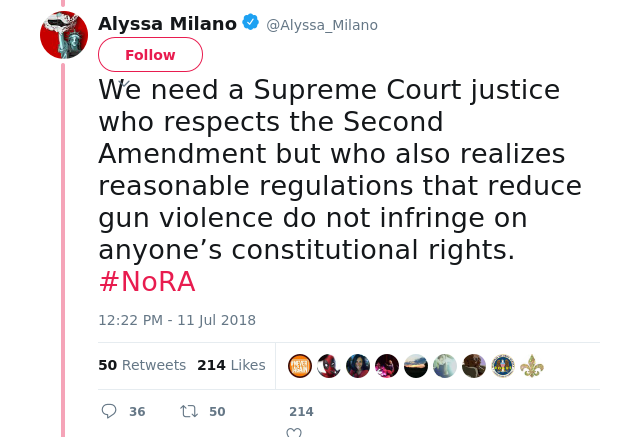 We need a Supreme Court justice who respects the Second Amendment but who also realizes reasonable regulations that…