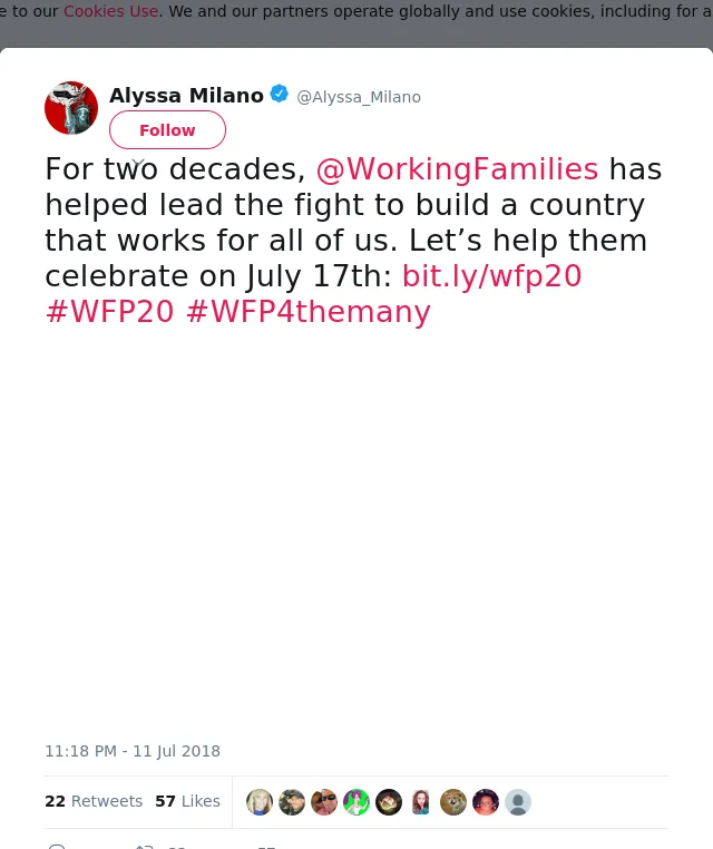 For two decades, @WorkingFamilies has helped lead the fight to build a country that works for all of us. Let’s help…