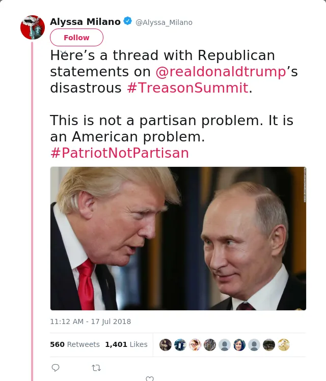 Here’s a thread with Republican statements on @realdonaldtrump’s disastrous #TreasonSummit.

This is not a partisan…