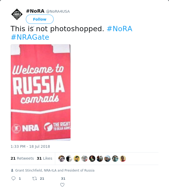 RT @NoRA4USA: This is not photoshopped. #NoRA #NRAGate
